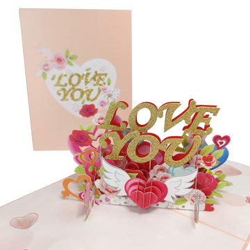 “Love You” Love Heart Pop-Up Card